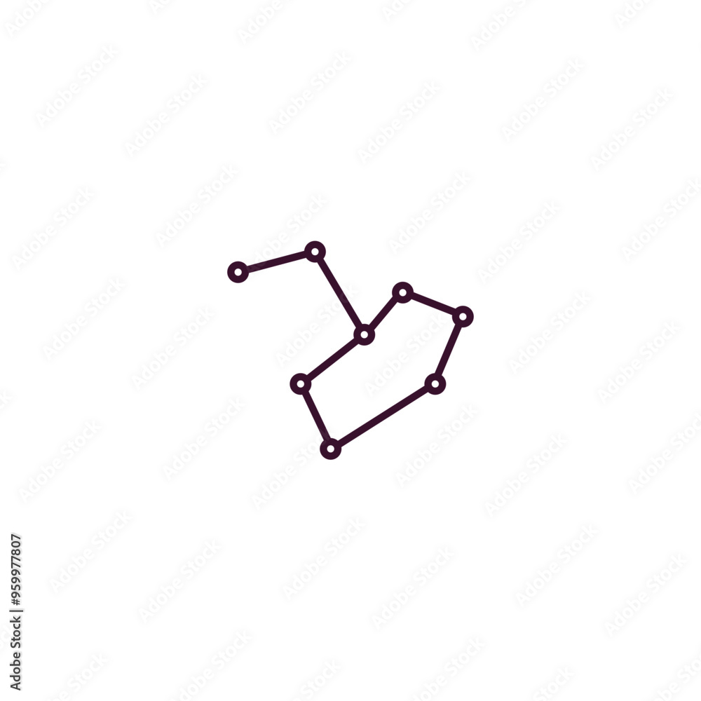 constellation outline icon. Linear vector from astronomy concept. Thin line constellation icon isolated on white background constellation outline icon. Linear vector from astronomy concept. Thin line constellation icon isolated on white background