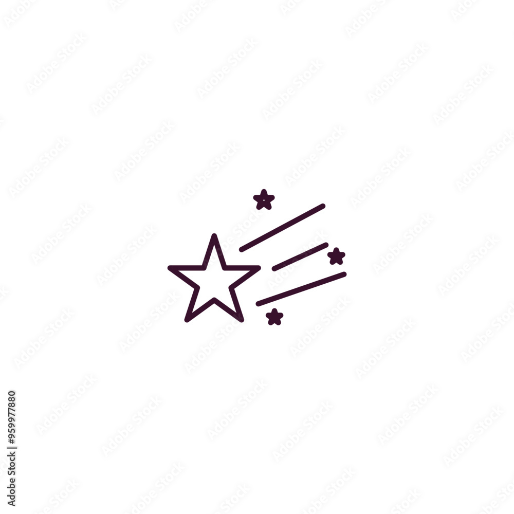 falling star outline icon. Linear vector from astronomy concept. Thin line falling star icon isolated on white background falling star outline icon. Linear vector from astronomy concept. Thin line falling star icon isolated on white background
