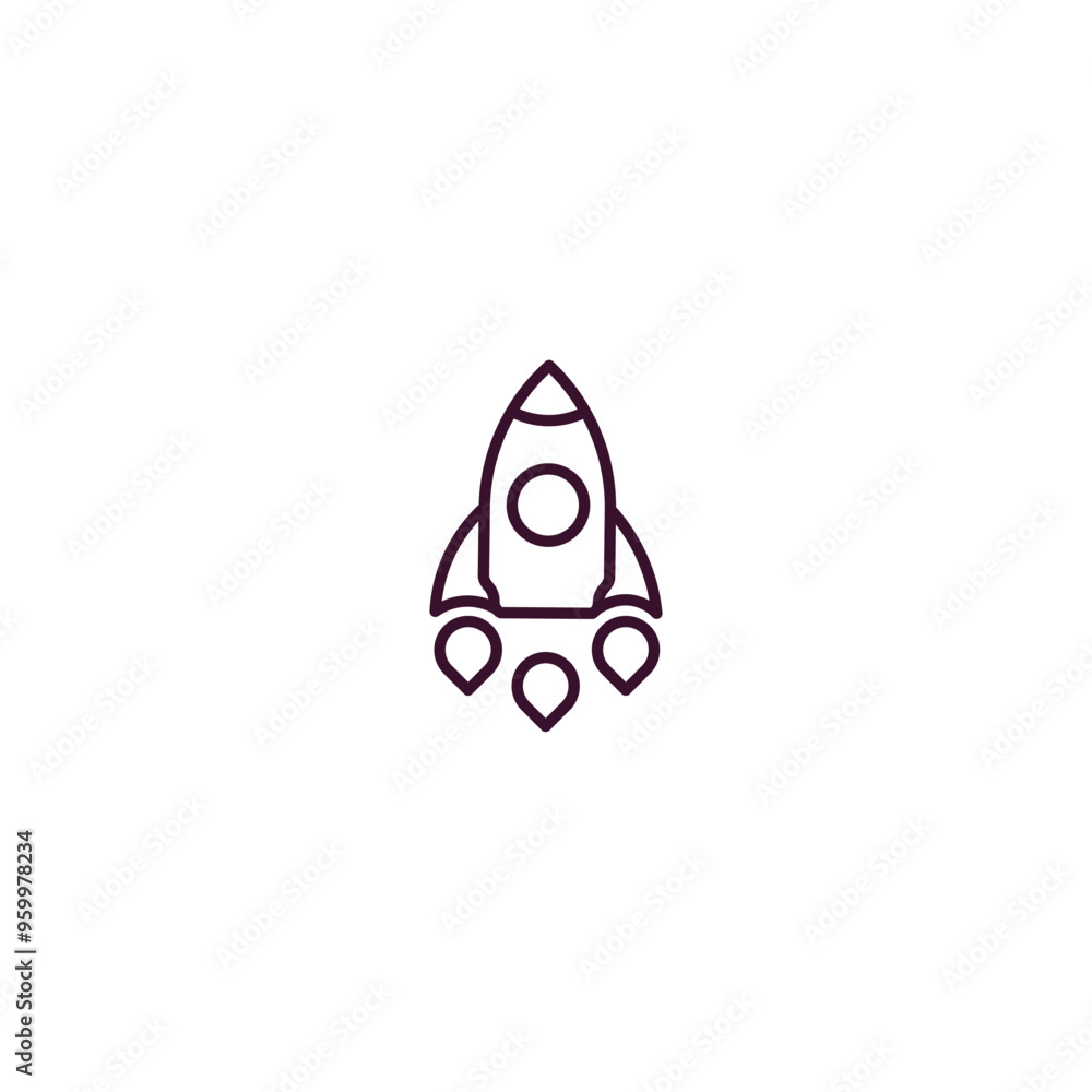 aerospace outline icon. Linear vector from astronomy concept. Thin line aerospace icon isolated on white background