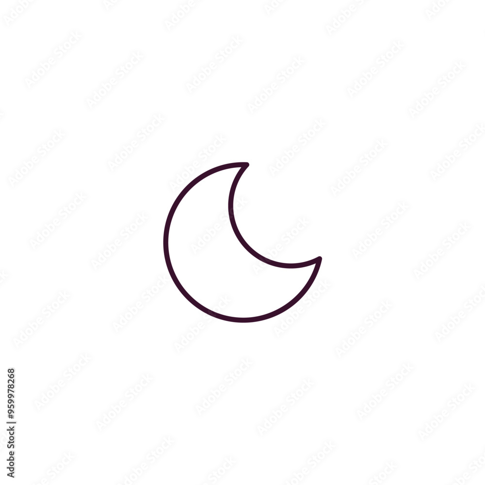 blue moon outline icon. Linear vector from astronomy concept. Thin line blue moon icon isolated on white background blue moon outline icon. Linear vector from astronomy concept. Thin line blue moon icon isolated on white background