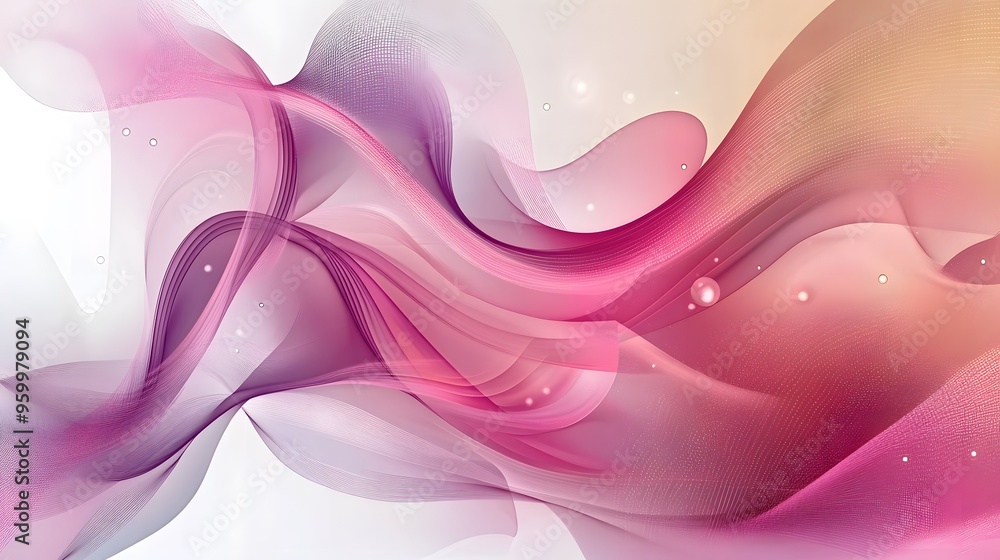 Abstract Pink and Purple Wavy Background with Bokeh Lights Abstract Pink and Purple Wavy Background with Bokeh Lights