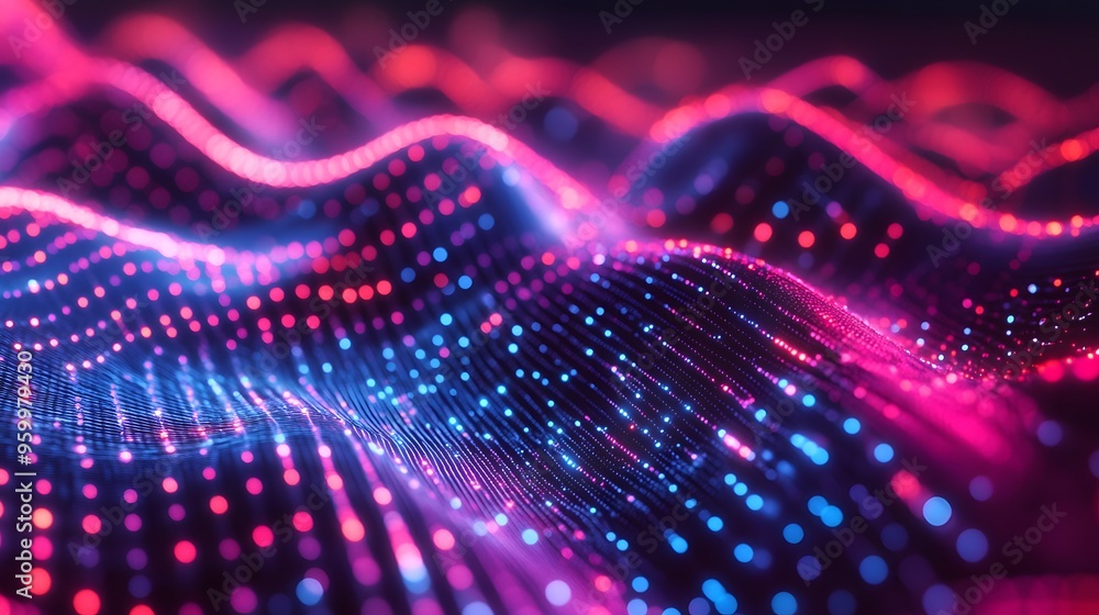 Abstract Neon Lights Background Pink and Blue Bokeh Technology Futuristic Digital Art 3D Render Abstract Neon Lights Background Pink and Blue Bokeh Technology Futuristic Digital Art 3D Render