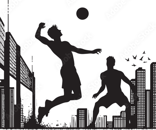 male volleyball player vector design clipart flat style artwork