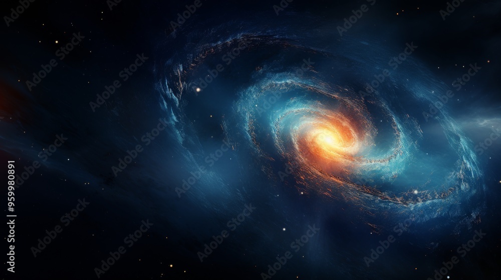 Vibrant spiral galaxy swirling in the depths of space with brilliant star formation and energy Vibrant spiral galaxy swirling in the depths of space with brilliant star formation and energy