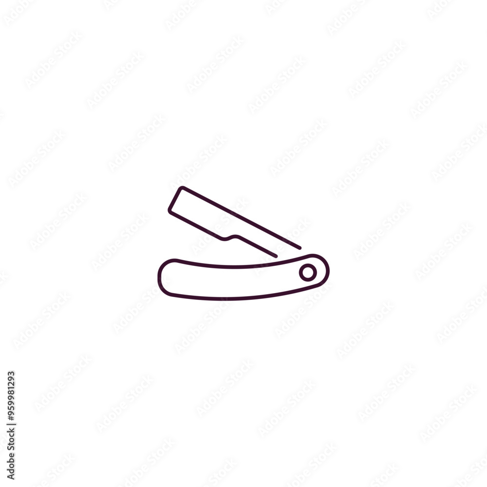 straight razor outline icon. Linear vector from beauty concept. Thin line straight razor icon isolated on white background straight razor outline icon. Linear vector from beauty concept. Thin line straight razor icon isolated on white background