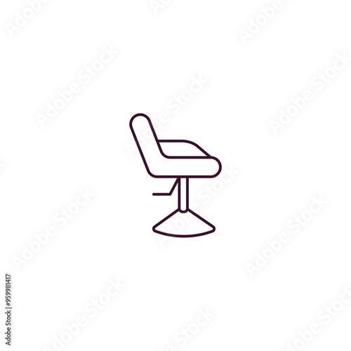 beauty salon chair outline icon. Linear vector from beauty concept. Thin line beauty salon chair icon isolated on white background