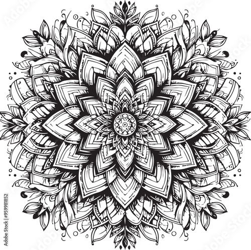 mandala vector design clipart flat style artwork photo