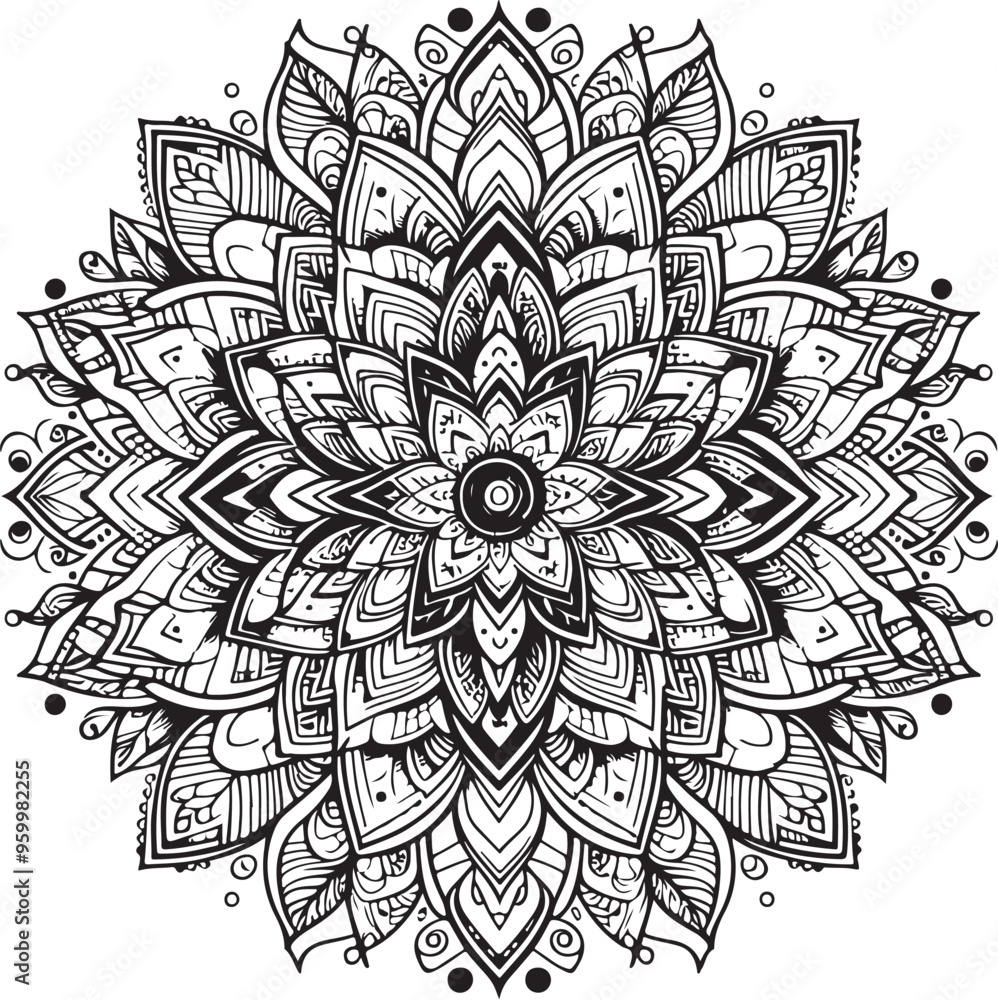 Fototapeta premium mandala vector design clipart flat style artwork