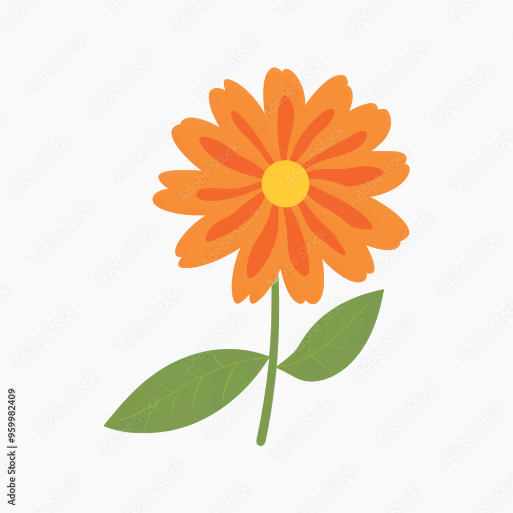 Bright orange flower illustration Bright orange flower illustration
