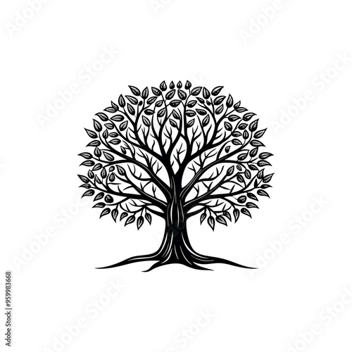 colorful and black tree vector illustration design