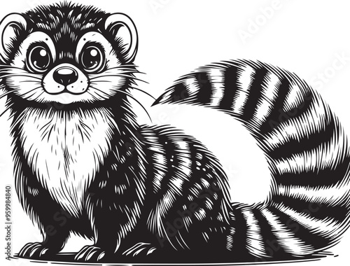 mongoose vector design clipart flat style artwork photo