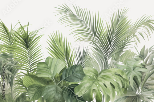 Lush tropical green foliage