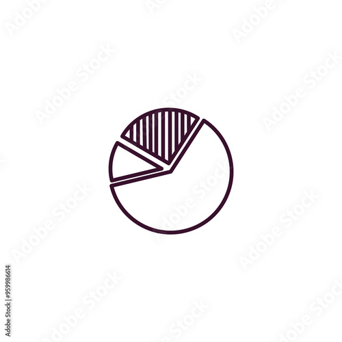 circular pie chart outline icon. Linear vector from business concept. Thin line circular pie chart icon isolated on white background