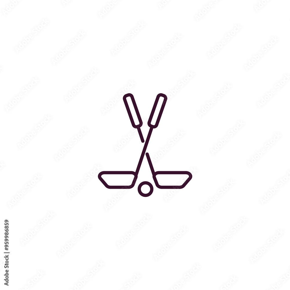 golf sticks outline icon. Linear vector from business concept. Thin line golf sticks icon isolated on white background golf sticks outline icon. Linear vector from business concept. Thin line golf sticks icon isolated on white background