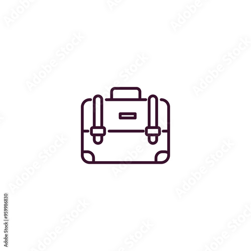 business briefcase outline icon. Linear vector from business concept. Thin line business briefcase icon isolated on white background