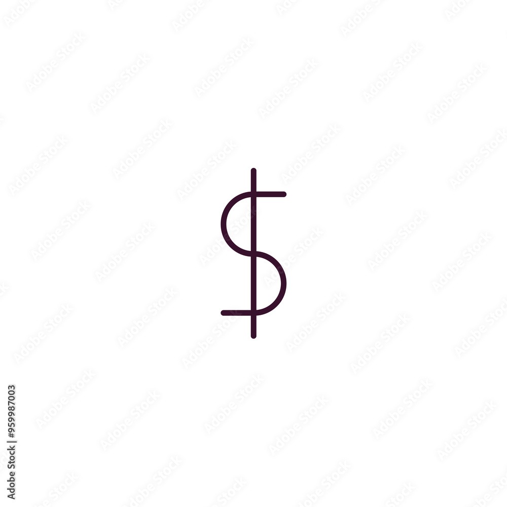 dollar currency outline icon. Linear vector from business concept. Thin line dollar currency icon isolated on white background dollar currency outline icon. Linear vector from business concept. Thin line dollar currency icon isolated on white background