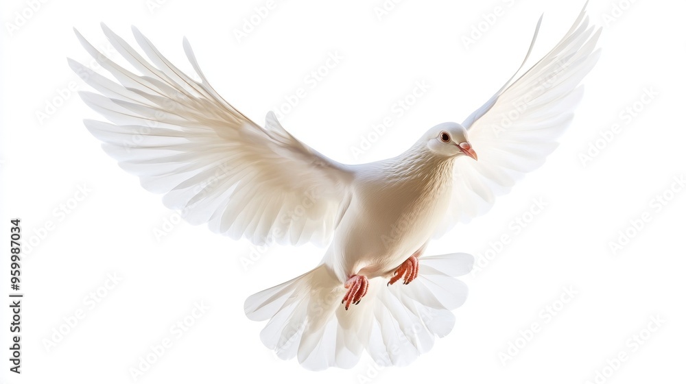 Obraz premium White Dove in Flight