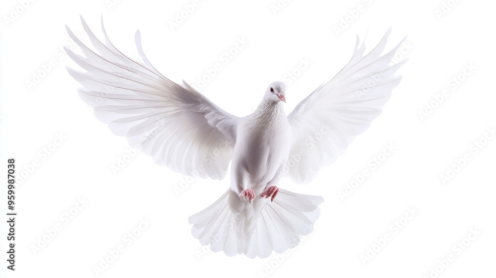 Fototapeta premium White Dove in Flight
