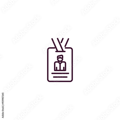 journalist id card outline icon. Linear vector from business concept. Thin line journalist id card icon isolated on white background