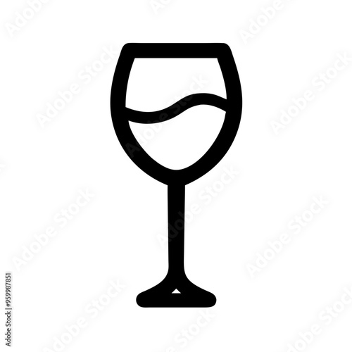 Stylized wine glass icon on white background