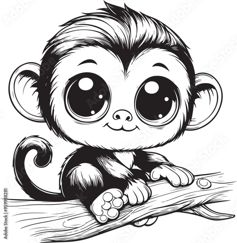 monkey vector design clipart flat style artwork photo