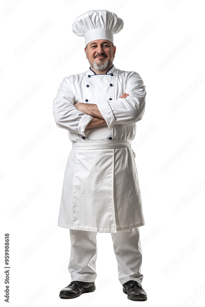 Chef, a cook man isolated on transparent white background