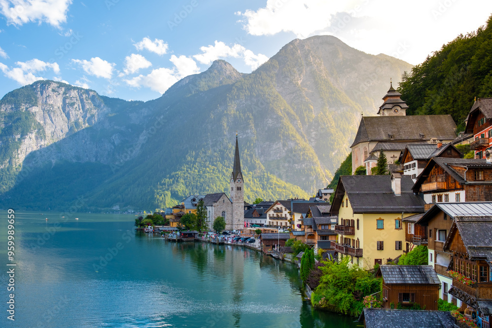 Discover the enchanting beauty of Hallstatt Austria by the serene lake at sunset Discover the enchanting beauty of Hallstatt Austria by the serene lake at sunset