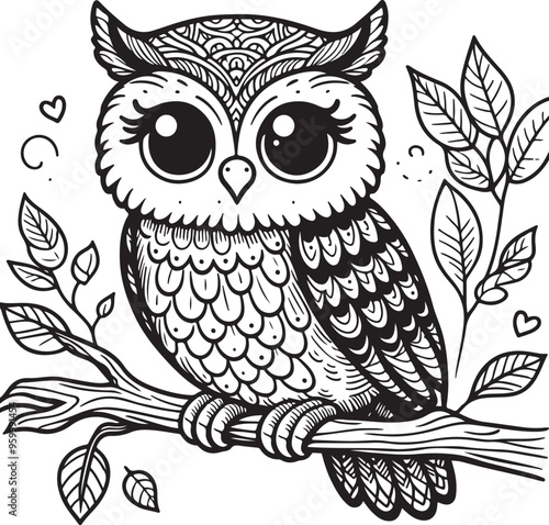 owl vector design clipart flat style artwork photo