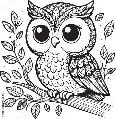 owl vector design clipart flat style artwork photo