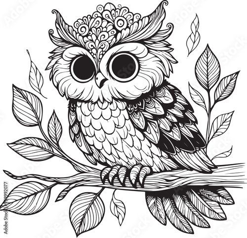 owl vector design clipart flat style artwork photo