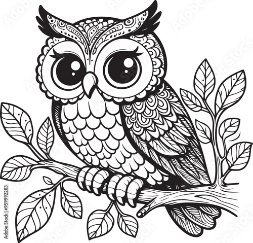 owl vector design clipart flat style artwork photo