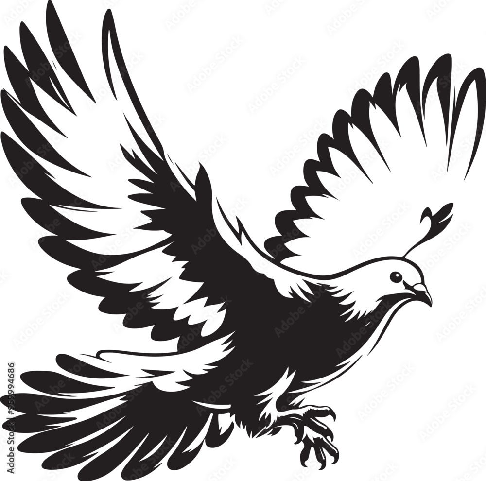 Obraz premium pigeon vector design clipart flat style artwork