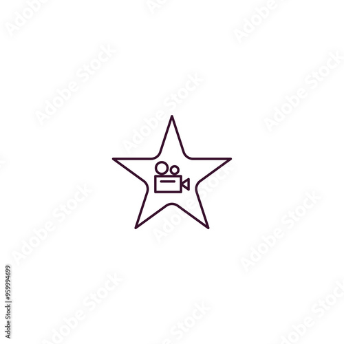 cinema celebrity outline icon. Linear vector from cinema concept. Thin line cinema celebrity icon isolated on white background