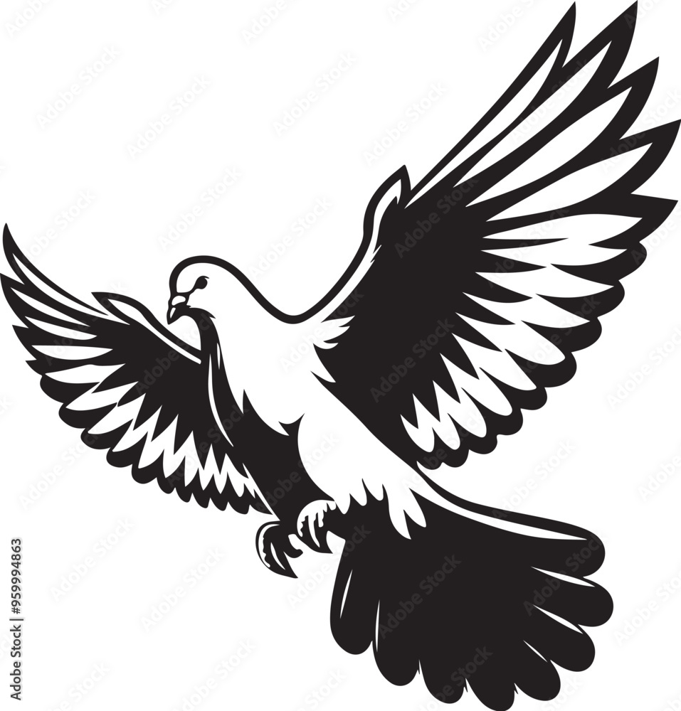 Obraz premium pigeon vector design clipart flat style artwork