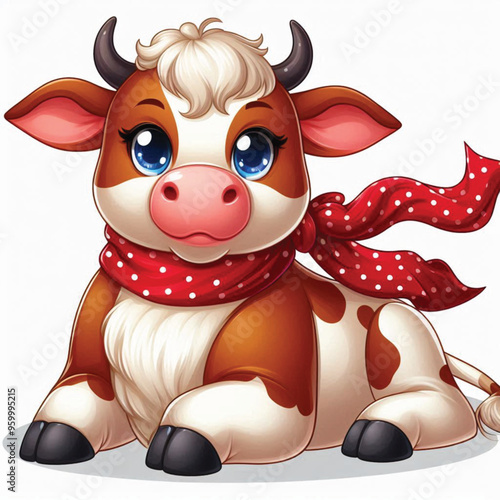 Cute Cow Vector Cartoon illustration