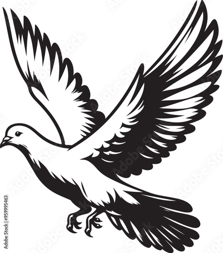 pigeon vector design clipart flat style artwork photo