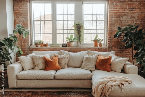 Modern Sectional Sofa in a Cozy Living Room