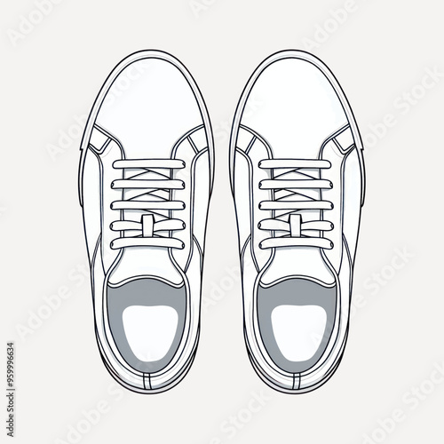 Minimalist white sneakers illustration