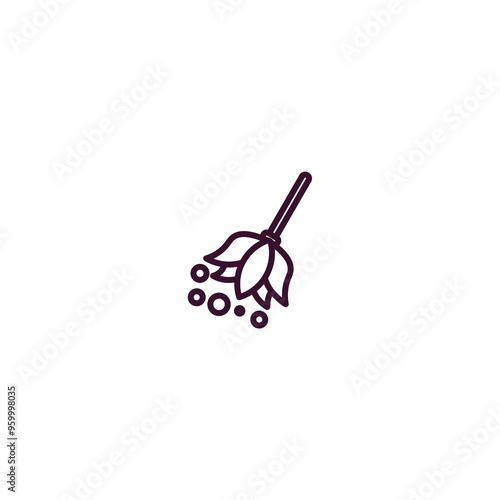 feather duster outline icon. Linear vector from cleaning concept. Thin line feather duster icon isolated on white background
