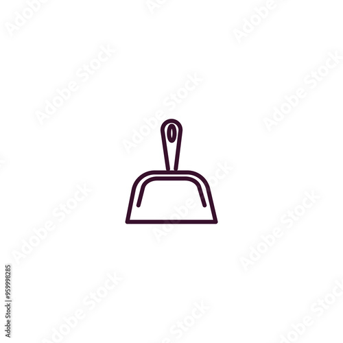 dust pan outline icon. Linear vector from cleaning concept. Thin line dust pan icon isolated on white background