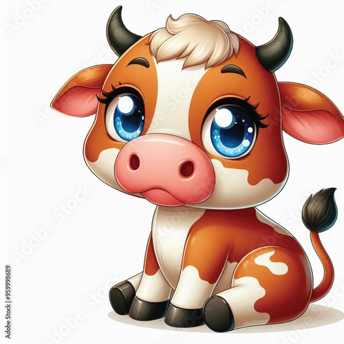 Cute Cow Vector Cartoon illustration