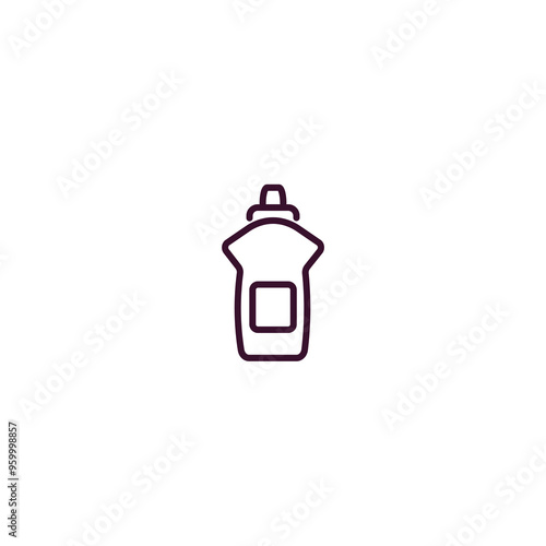 dishwashing detergent outline icon. Linear vector from cleaning concept. Thin line dishwashing detergent icon isolated on white background