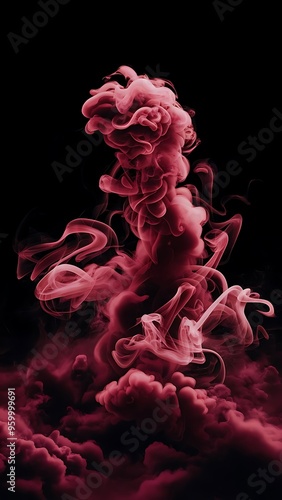 Black background with pink mystical smoke