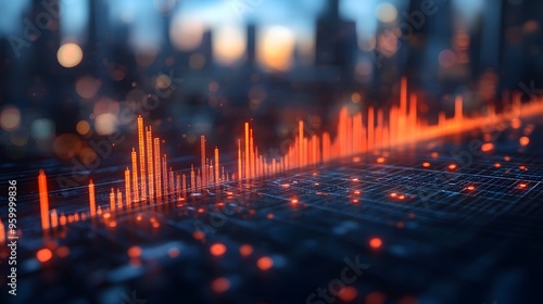 Financial and investment growth graph analysis in the market, financial business plan, income, sales and strategy, financial growth graph of the exchange market. photo