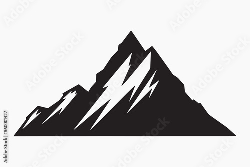 Minimalist mountain silhouette design