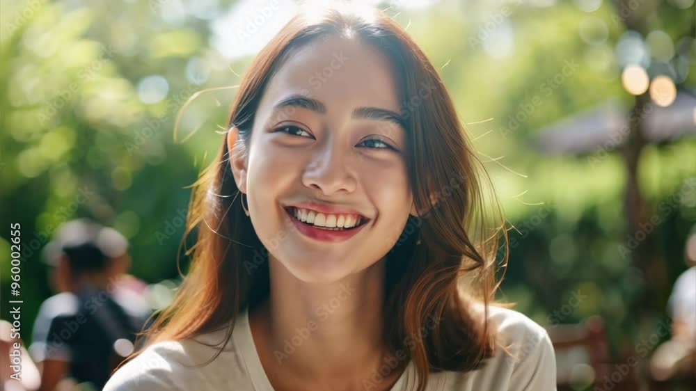 Beautiful Asian girl happy with nature Beautiful Asian girl happy with nature