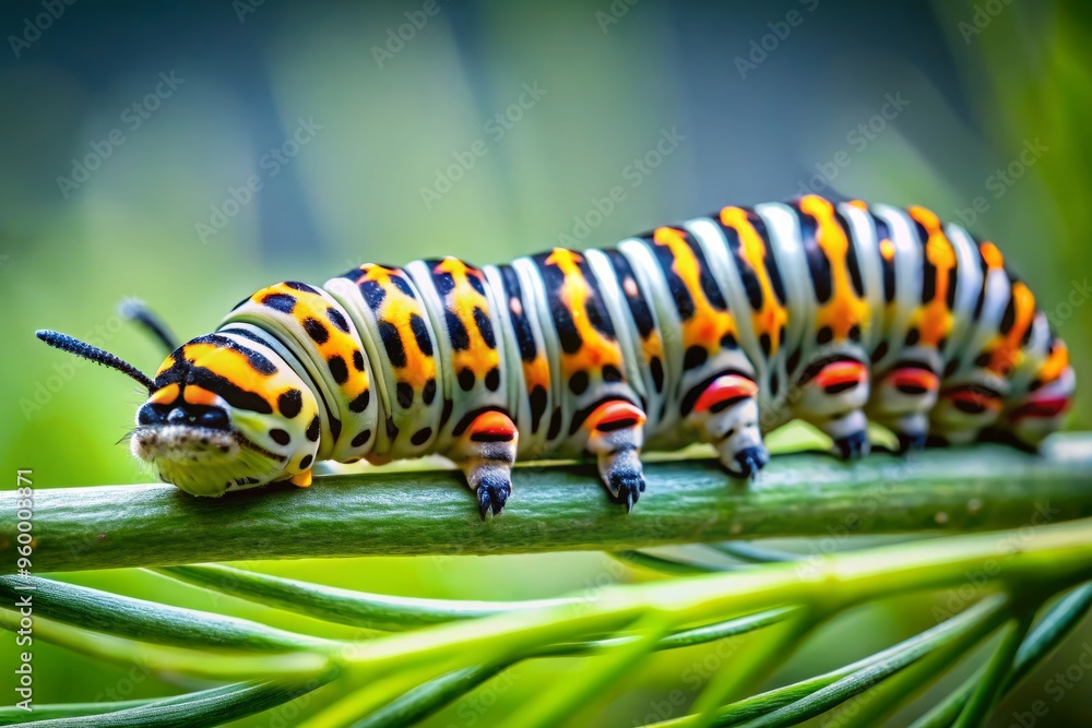 close up of a caterpillar moving slowly with sharp focus on its segmented body and blurred motion effect close up of a caterpillar moving slowly with sharp focus on its segmented body and blurred motion effect