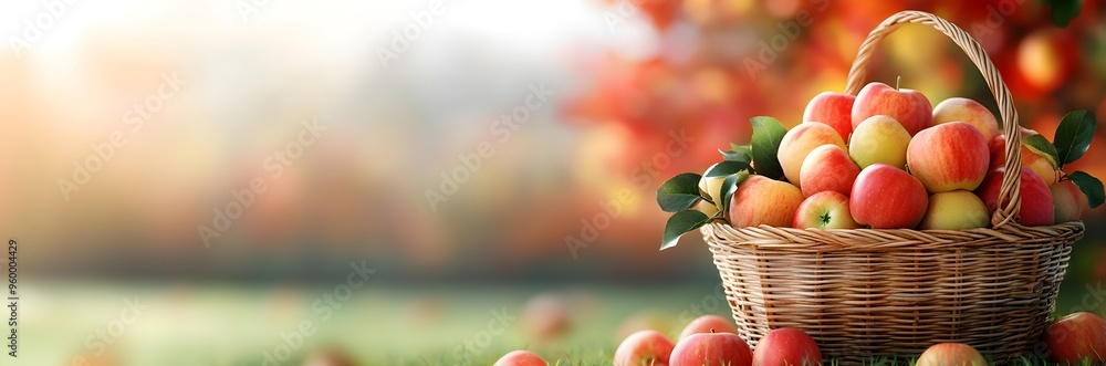 Bucket full of sweet juicy red apples in autumn garden for apple cider or juice. Healthy organic food. Autumn harvest season. Thanksgiving holiday, Mabon, Halloween. Banner with copy space Bucket full of sweet juicy red apples in autumn garden for apple cider or juice. Healthy organic food. Autumn harvest season. Thanksgiving holiday, Mabon, Halloween. Banner with copy space