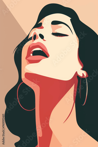 Stylized woman in ecstasy