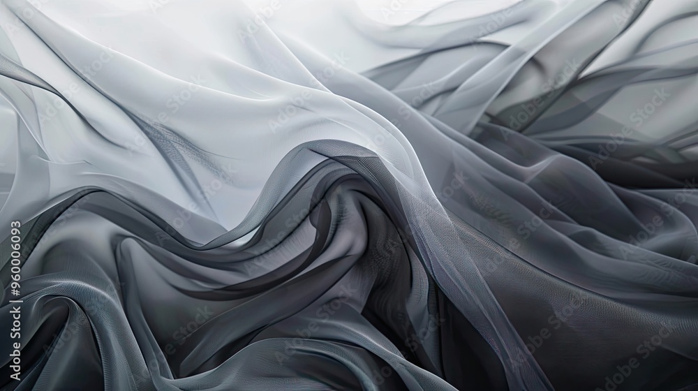 Obraz premium Charcoal to dove gray gradient wallpaper with white smoke creating a serene and refined feel